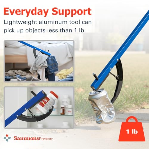 Sammons Preston Reacher, 26" Lightweight Grabber Reacher Tool with Magnetic Tip, Ergonomic Grip & Claw Jaw, Portable Reaching Aid for Seniors, Daily Living & Home Use, Standard Blue, 3 pack 26" Standard, Blue