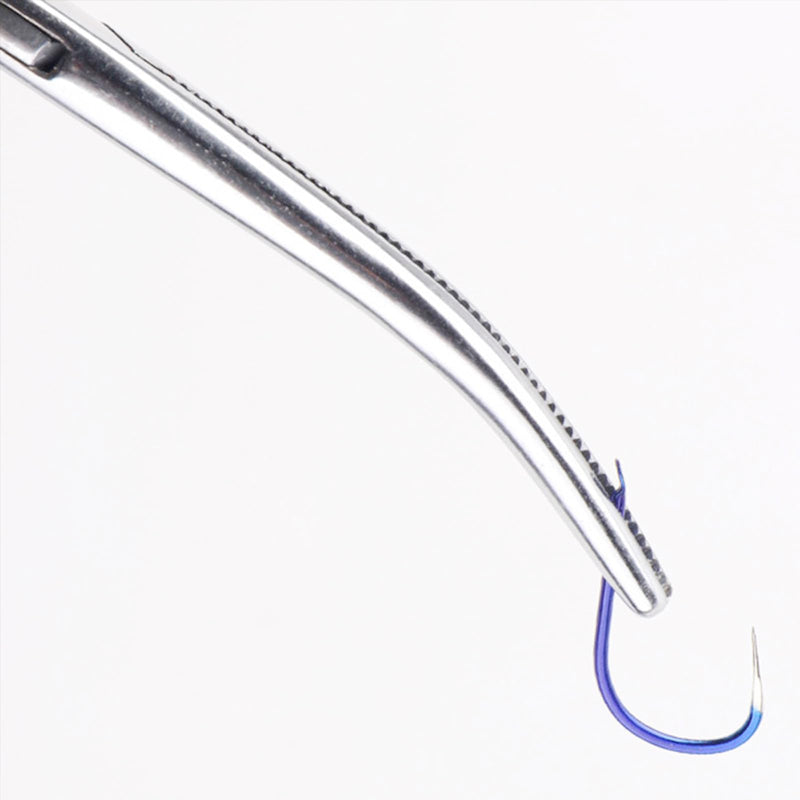 LABUYI Hook remover pliers, hook remover fishing, tweezers made of stainless steel, fishing pliers, fishing release pliers, arterial clamp fishing, hook release pliers, cats and dogs hair tweezers, screw clamp, 14 cm (curved) - BeesActive Australia