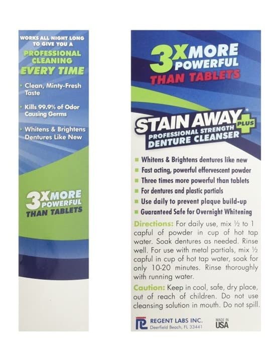 Stain Away Plus Denture Cleanser 5-Minute Fast Action 8.1oz. (Pack of 2)