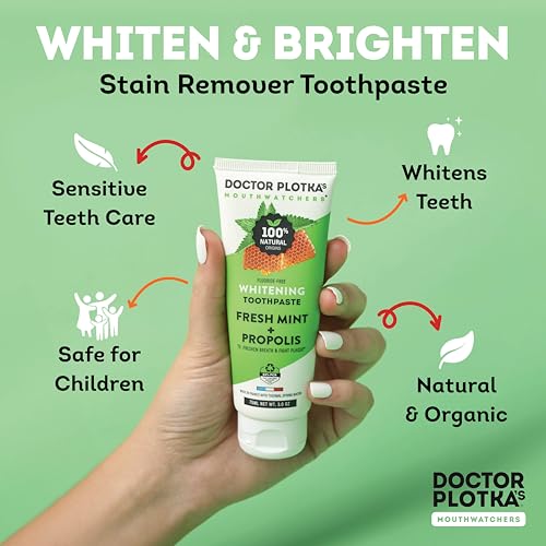 MOUTHWATCHERS Dr Plotkas Soft Flossing Toothbrushes and Whitening Toothpaste by Mouth, Fluoride Free Toothpaste, 4 Adult Manual Soft Toothbrushes, 1 Naturally Sourced Toothpaste Tube