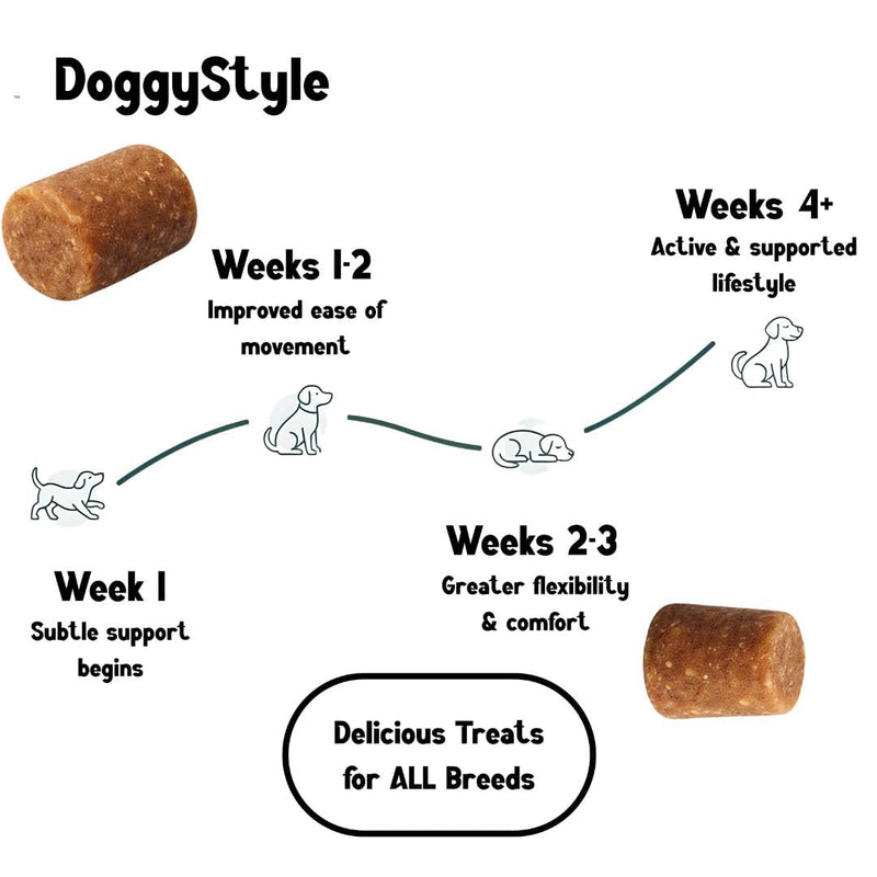 150 DoggyStyle Joint Care Treats for Dogs - Hip & Joint Support Soft Chews with Glucosamine, Chondroitin, MSM, Green Lipped Mussel, Collagen & Turmeric - Mobility Support for All Breeds & Ages