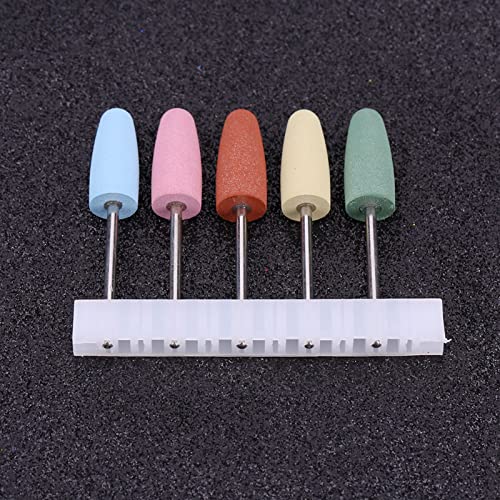 Ejoyous Nail Drill Bits Set, 5pcs Nail Art Silicone Polisher Nail Grinders Drill Bits, Smoothing Drill Cuticle Drill Bits for Nail Art Manicure Pedicure Nails Cuticle