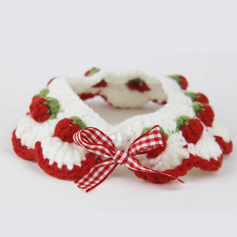 Cat Collar Breakaway Kitten Collar with Cute Bow Tie and Strawberry Pattern Comfortable for Kitty and Some Puppies (S) - BeesActive Australia