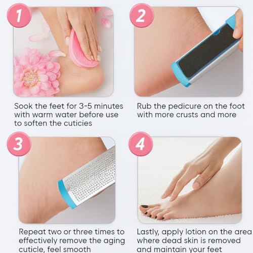 Care Callus Remover Foot File - Foot Files Callus Remover Stainless Steel Foot Rasp and Dual Sided Detachable Foot File Pedicure