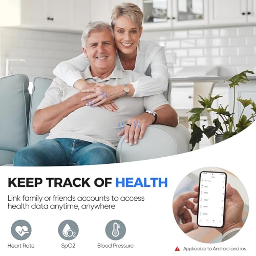 New Smart Ring Health Tracker for Women & Men, Sleep Exercise Health Monitoring, Daily Tracking, iOS/Android Compatible, IP68 Waterproof, No Subscription Required, 5‑Day Battery Life (Silver, 8) silver
