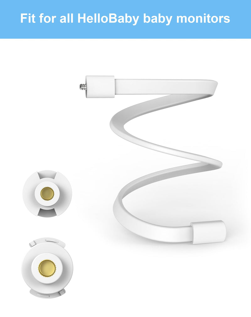 HelloBaby Baby Monitor Mount Works HB6550/ HB65/ HB6339/ HB40/ HB6081/ HB66/ HB6351, 20 Inch Flexible Arm Bracket, Baby Monitor Holder Attaches to Crib Cot Shelves, Indoor Without Tools or Wall Damage - BeesActive Australia