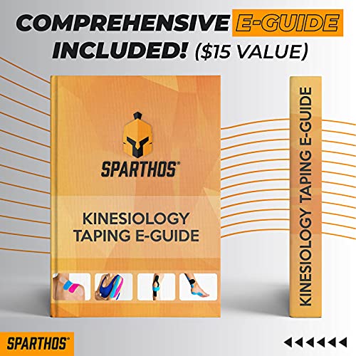 Sparthos Kinesiology Tape Roll - Uncut KT Sports Kinesio K Tape I) Midnight Black (Pack of 2) +Free Taping Guide