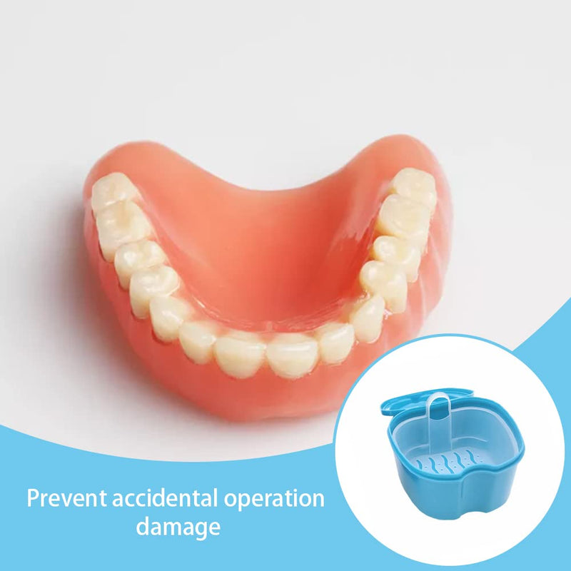 TAORANJU Denture Case, Denture Retainer Case Denture Cup with Strainer Basket, False Teeth Storage Soak Container Denture Bath Box for Travel Cleaning - BeesActive Australia