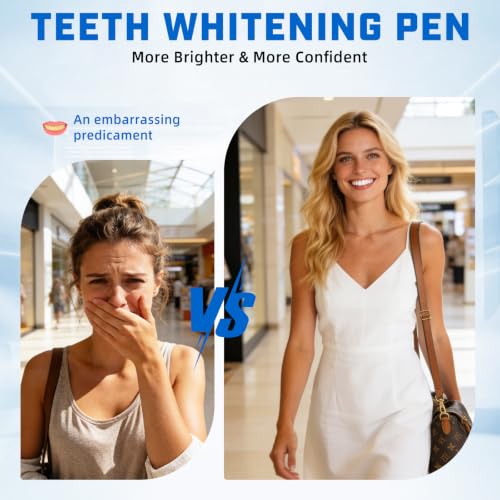 Falefale Teeth Whitening Pen with Precision Brush (0.11 Fl Oz (Pack of 4)) 0.11 Fl Oz (Pack of 4)