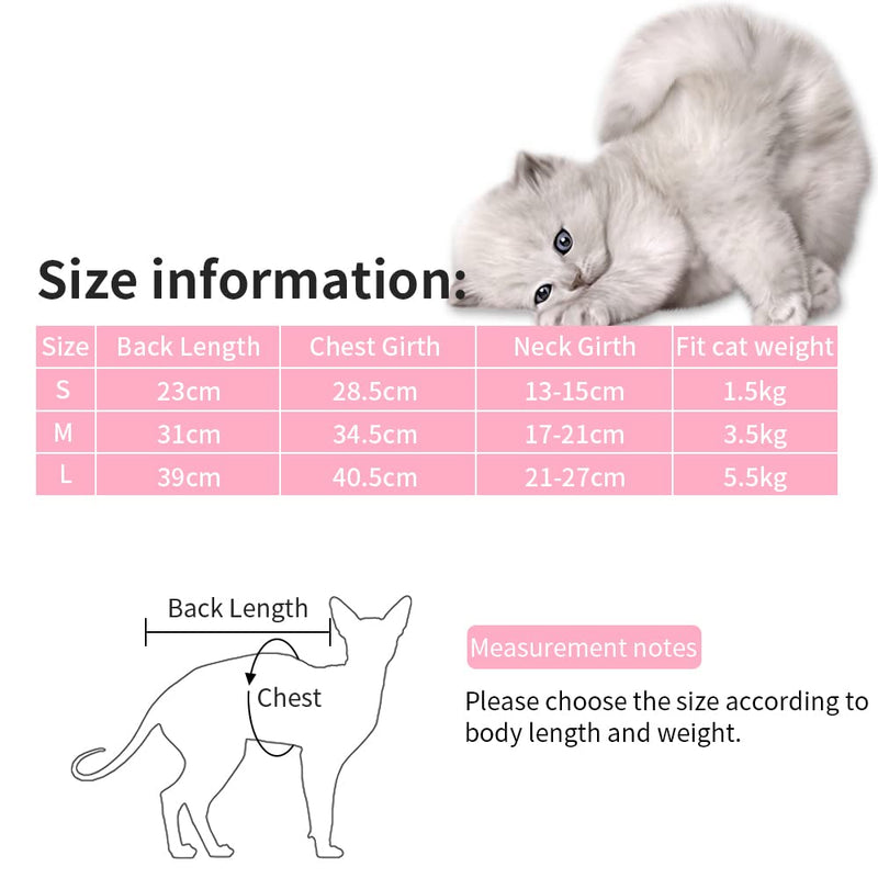 Newaner Recovery Suit Cat, Pet Protective Clothing Recovery Suit Vest, Professional Recovery Suit, Cat Bodysuit After Surgery, Surgical Clothing for Pets (Pink, M) M Pink - BeesActive Australia