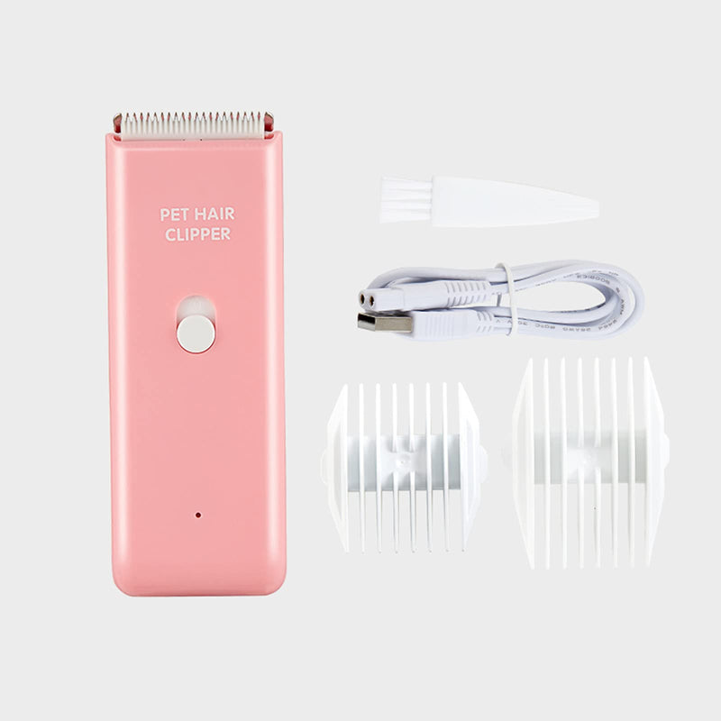 Dog Cat Home Hair Waterproof Clipper Portable Electric USB Rechargeable Pet Grooming Tools Low Noise Shaver Cordless Trimmer for Small and Large Pets Pink - BeesActive Australia