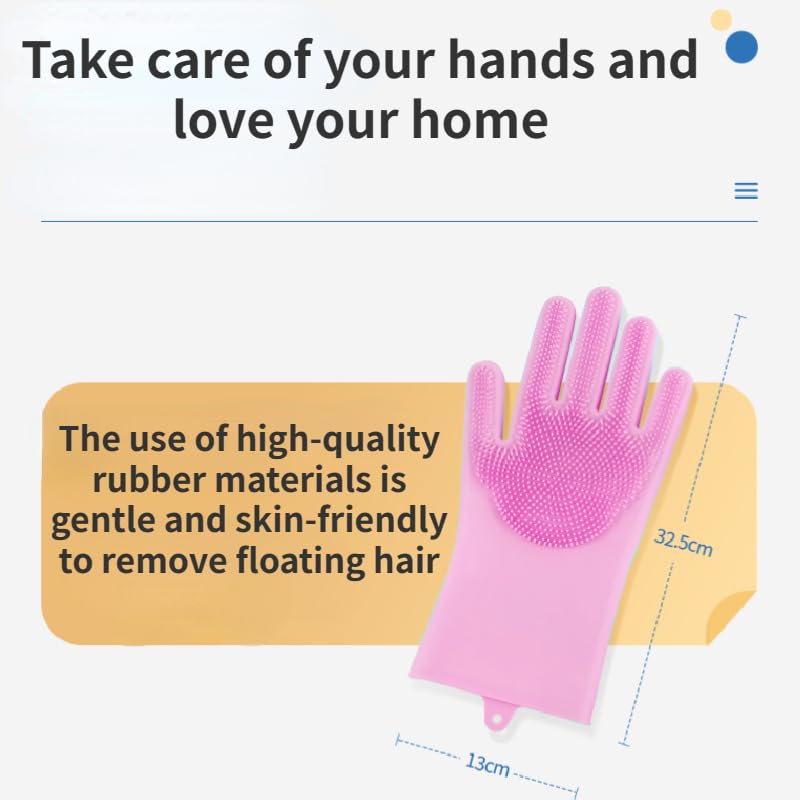 2 pairs of pet bathing gloves, dog and cat bathing gloves, bathing massage, thickening, scratch protection and bite prevention - BeesActive Australia