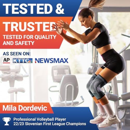 DR. BRACE ELITE Knee Brace with Size Stabilizer (2 Pack) Knee Brace for Women & Men, Workout, Sports, Daily Knee Compression Sleeve for Maximum Knee Pain Support & Fast Recovery (Uranus, Large)