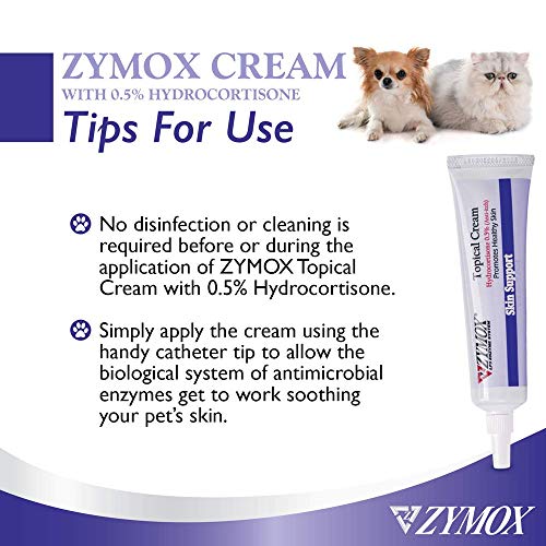 Zymox Topical Cream with 0.5% Hydrocortisone for Dogs and Cats, 1oz Net wt 1 Ounce
