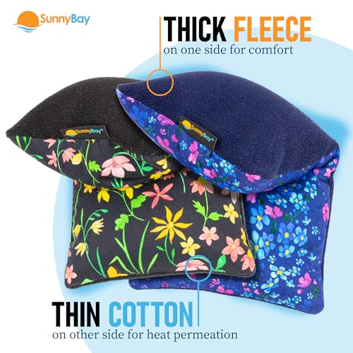 SunnyBay Heating Pad, Neck and Shoulder Wrap, 6x11 inch, Lilac Pack of 2 - Lilac and Green Flowers