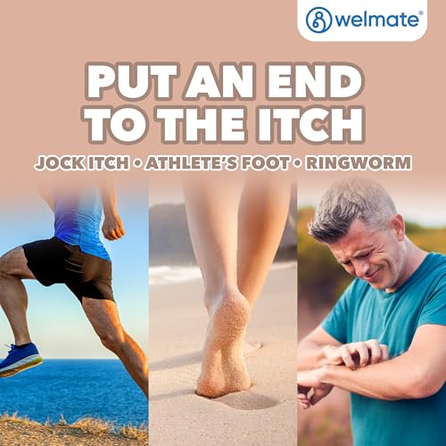 WELMATE Clotrimazole 1% Antifungal Drops, 2 Pack 0.33 fl oz Each - Athlete's Foot, Jock Itch & Ringworm Treatment, Fast-Acting, Greaseless Non-Staining, Relieves Itching, Burning & Cracked Skin