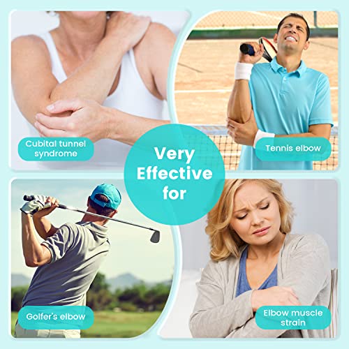 Elbow Brace for Ulnar Nerve Cubital Tunnel Syndrome for Women and Men, Arm Splint Left & Right Elbow Support Immobiliser for Straighten Arms to prevent Elbow Bending While Sleeping - L Blue