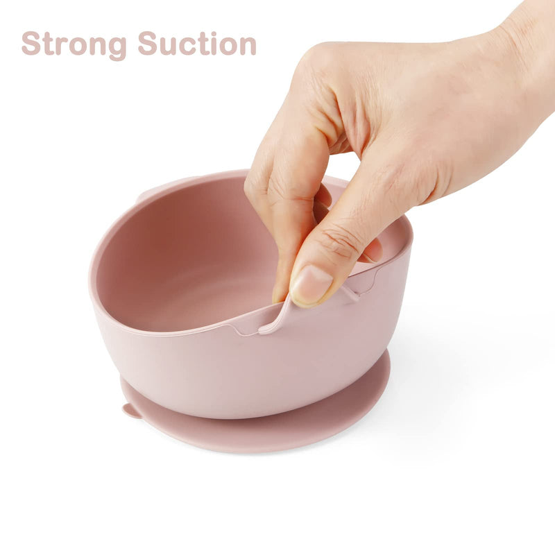 PandaEar 3 Pack Baby Bowls with Suction| Leak-Proof Stay Put Silicone Food Bowl with Lids for Babies Kids Toddlers Infants| Food Grade Soft Safe BPA-Free Silicone (Pink Rose Linen) Pink Rose Linen - BeesActive Australia