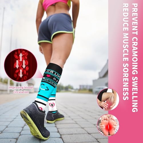 Sooverki Compression Socks for Women & Men 6 Pairs is Best Supportive Knee High Stockings for Circulation, Travel, Nurses 01 Assorted 1 Large-X-Large