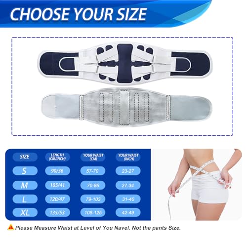 Back Brace for Lower Back Pain Relief from Herniated Disc, Sciatica & Scoliosis, Ergonomic Adjustable Breathable Lumbar Support Belt for Women & Men, Wide Area Support with Enhanced 3D Support Strips M(Fits waist 27"-34")