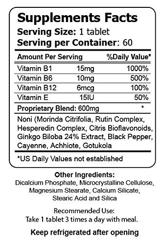 Neuro Flow - Oxygenates Your Brain - Brain Health 60 Tablets - Highly Concentrate Supplent - Dietary Supplement
