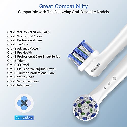 Replacement Toothbrush Heads for Oral B Braun, 16 Pack Electric Toothbrush Heads, Precision Clean Brush Heads Refill Compatible with Oral-B 7000/Pro 1000/9600/5000/3000/8000 (16pack) 16 Count (Pack of 1)
