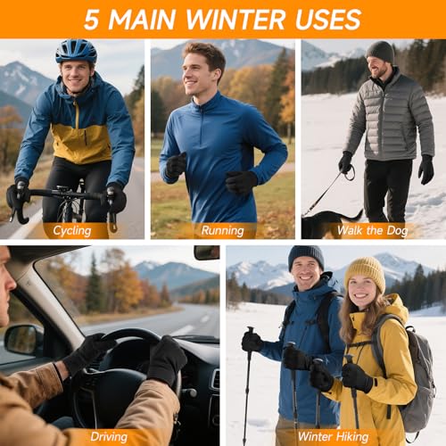 OZERO Winter Gloves for Men Women - Touchscreen X-Large