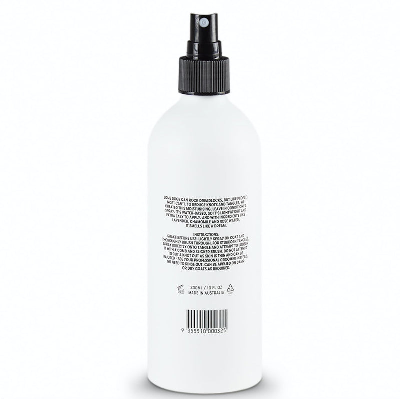 DOG by Dr Lisa - Leave in Conditioner Spray - Dog Coat Detangling and Dematting Spray - No-Rinse Conditioner for Dog Grooming - Reduce Knots & Tangles - Plant Based, Vegan Friendly - PawsPlanet Australia