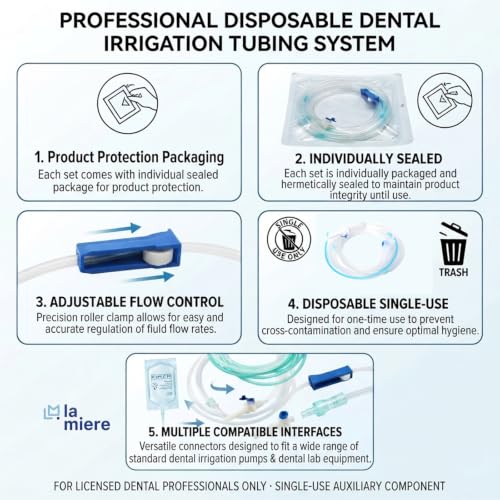 LA MIERE Irrigation Tubing, Irrigation Tube 10PCS - Compatible for W&H IMPLANTMED, Sterile Packaged 10