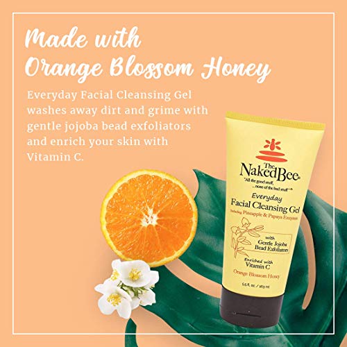 The Naked Bee Gel Cleanser Facial Wash (5.5 oz) Hydrating & Moisturizing - Daily Gel Cleanser Face Wash for All Skin Type with Orange Blossom Honey (Pack of 2) 1 Ounce (Pack of 2)