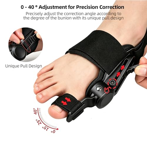 Bunion Corrector for Women & Men, Adjustable Orthopedic Bunions Correction, Breathable Bunion Brace Anti-Slip Bunion Fixer & Straightener Hallux Valgus Pain Relief for Left and Right Feet