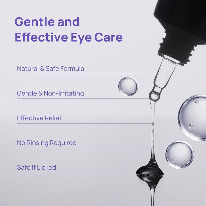 HICC PET Dog Eye Gel, Gentle Pet Eye Cleanser Wash, Moisturizes & Refreshes Dry Eyes, Gentle Daily Pet Eye Care Alternative for Dogs, Cats, Horses. Easy-to-Use, 60ml