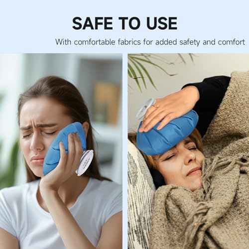 ANMIA Ice Pack Bags with Wrap for Injuries Reusable, Cold Pack Water Bag Hot Bag for Pain Relief, Leak-Proof Elastic Ice Bag, Size 9'' 9" with Wrap