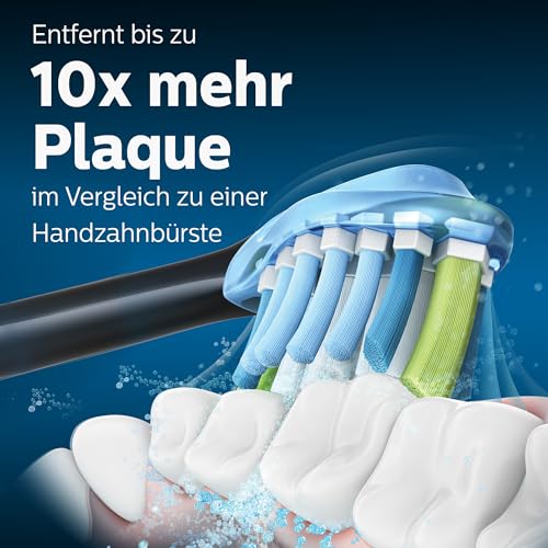 Philips Sonicare Premium Plaque Defence BrushSync Enabled Replacement brush Heads, 4pk Black - HX9044/33 4 Count (Pack of 1)