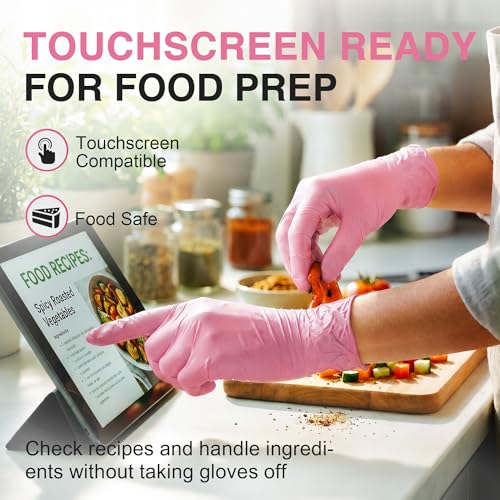Schneider Medical Nitrile Exam Gloves, Powder & Latex Free, Pink Small 100