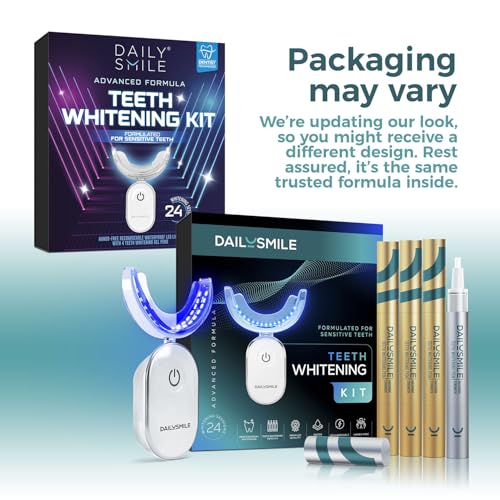 Teeth Whitening Kit with LED - Formulated for Sensitive Teeth, Hands-Free, Waterproof LED Light and 4 Gel Pens, Instant Results 1 Count (Pack of 1) Teeth Whitening Kit With Led Light