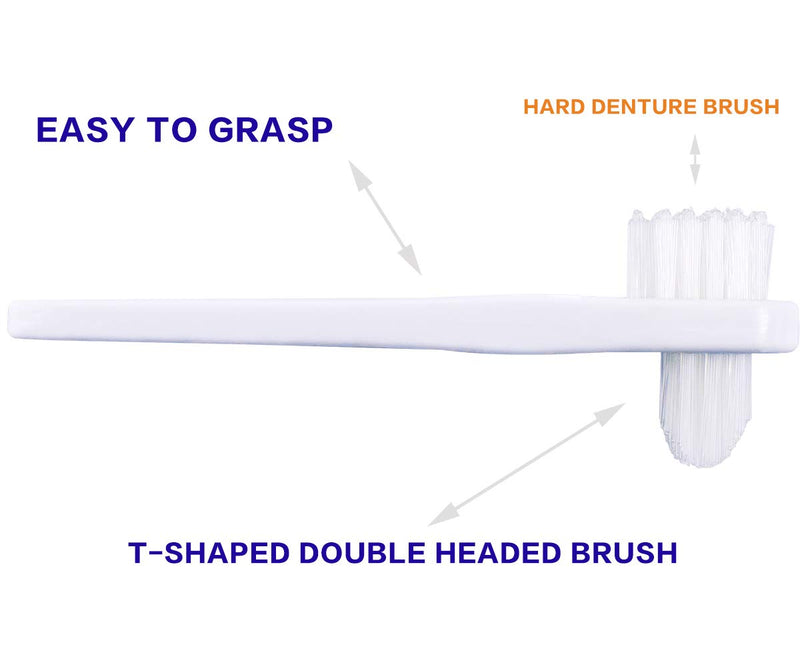 Denture Cleaning Brush hygienic Denture Cleaner Set, T-Shaped Denture Special Toothbrush Tool, Small Hard Toothbrush, for Denture Care(Pack of 3) - BeesActive Australia