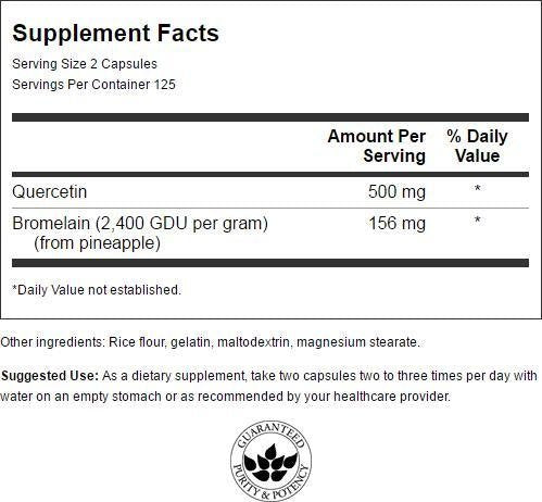 Swanson Quercetin & Bromelain- Supplement- Unique Natural Formula-(250 Capsules, 260/78mg Each) 1 - BeesActive Australia