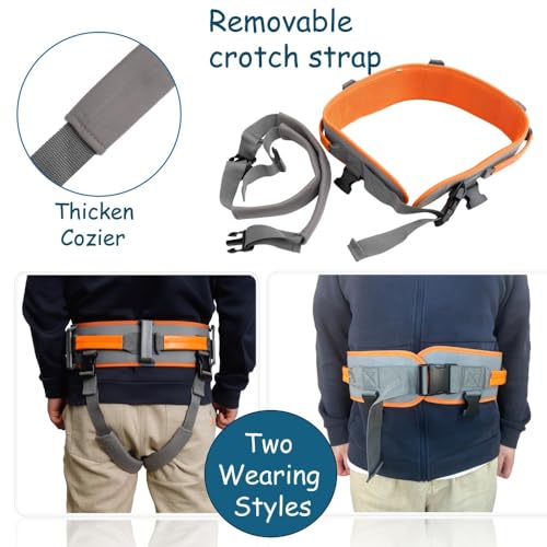 King Mills Gait Belt with Handles, Physical Therapy Safety Belt, Orange, L L: 31"-41"