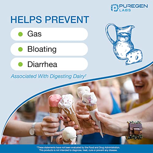 Puregen Labs Dairy Relief Fast Acting Lactase Enzyme 9000 FCC - 360 Tablets 1