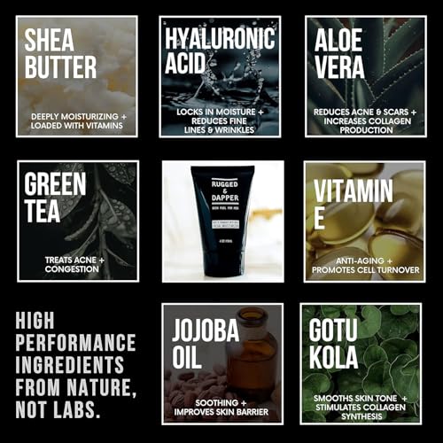 RUGGED & DAPPER - Age Defense Face Moisturizer for Men | 4oz | Hydrating Mens Face Lotion | Unscented Formula Daily Facial Moisturizer 4 Ounce (Pack of 1)