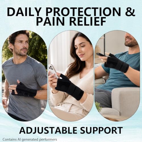 Pinky Finger Splint - Boxer Fracture Splint, Metacarpal Finger Splint Hand Brace Stabilizer for Broken, Ulnar Gutter Support, Arthritis, Injury, Tendonitis Black Left