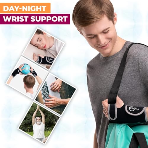Carpal Tunnel Wrist Brace Both Hands 2 Pack - Adjustable & Breathable Wrist Support Brace for Carpal Tunnel, Tendonitis, Arthritis, Sprain & Fracture, Removable Aluminum Wrist Splint (1 Pair) One Pair