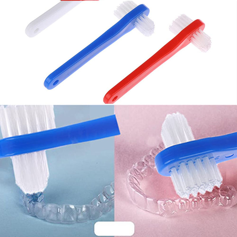 3Pcs Denture Brush Dual Head Toothbrushes Hard Denture Cleaning Brush Denture Toothbrush Cleaning Brush for Keeping Dentures Clean - BeesActive Australia
