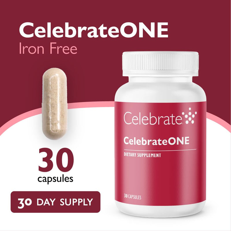 Celebrate Vitamin CelebrateONE Iron Free Multivitamin, 30 Day Supply | 30 Capsules, Once-Daily Easy-to-Swallow Bariatric Multivitamin Support After Sleeve Gastrectomy or Gastric Bypass 30 Count (Pack of 1)