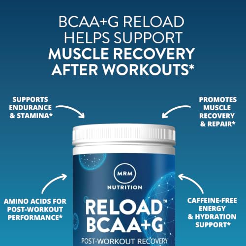 MRM BCAA+G Reload Post-Workout Powder - Island Fusion, Keto - 26 Servings 11.6 Ounce