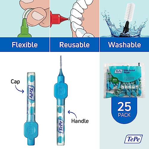 TEPE Original Interdental Brushes 0.6 mm Blue 25 pcs 1 Count (Pack of 25)