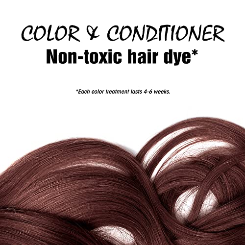 Light Mountain Henna Hair Color & Conditioner - Burgundy Hair Dye for Men/Women, Organic Henna Leaf Powder, Chemical-Free, Semi-Permanent Hair Color, 16 Oz
