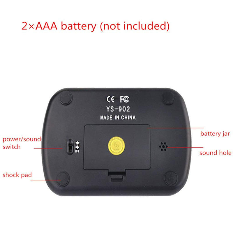 Professional Chess Clock Compact Digital Watch Count Up Down Timer Board Game Stopwatch Competition Hour Meter Black Plastic