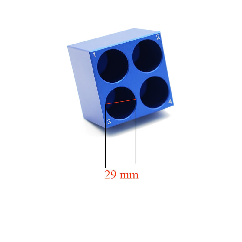 1 Pcs Aluminum Cooler Cooling Block PCR Test Tube Racks, Hole Diameter 29mm 4 Wells for 50ml Centrifuge Tubes 29mm-50mL - BeesActive Australia